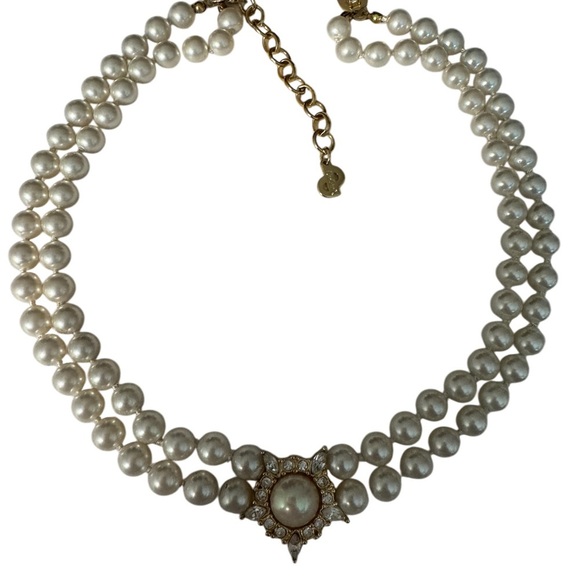 Vintage Christian Dior Pearl Necklace with Gold Accents Circa 1970 - Picture 1 of 12